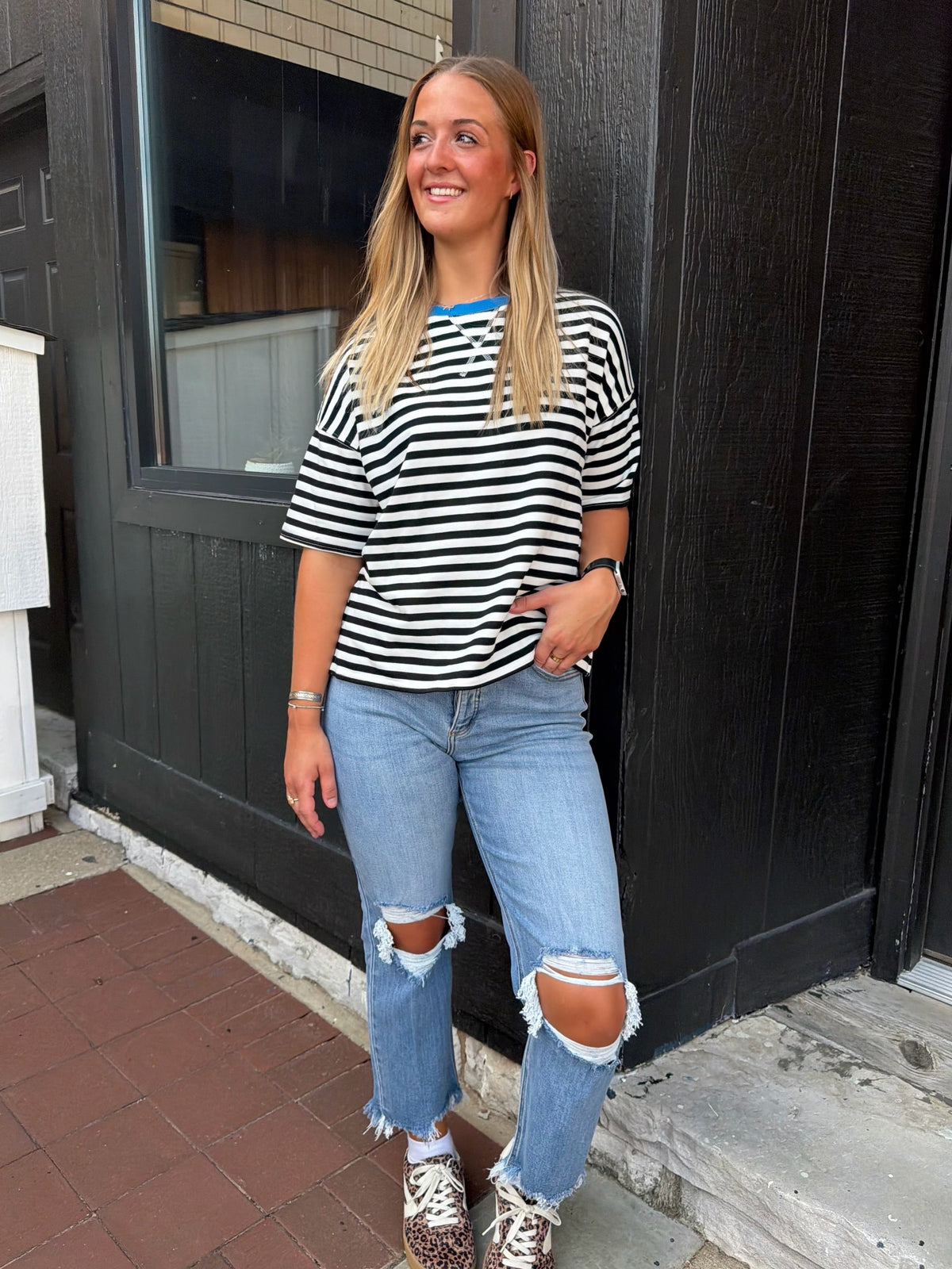 Go Blue Striped Top