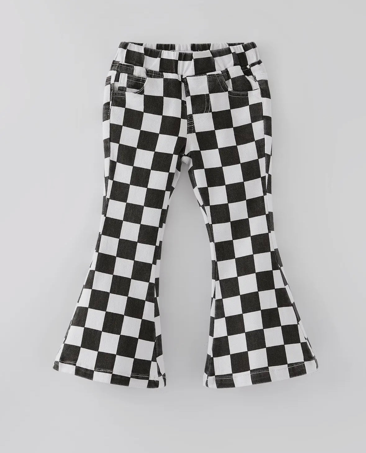 Girls Checkered Flares