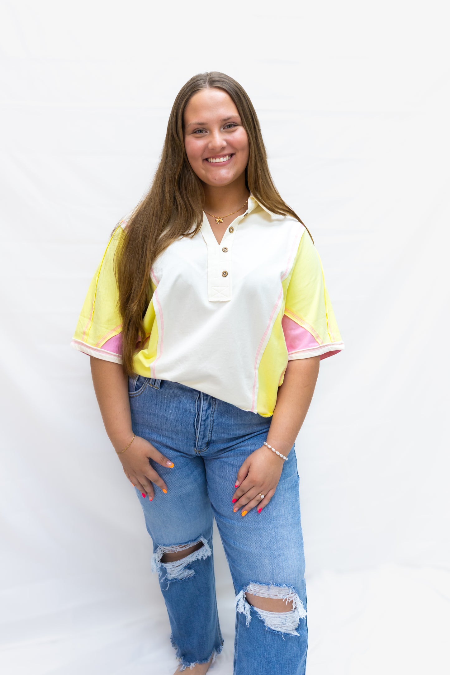 Macie Color block Top