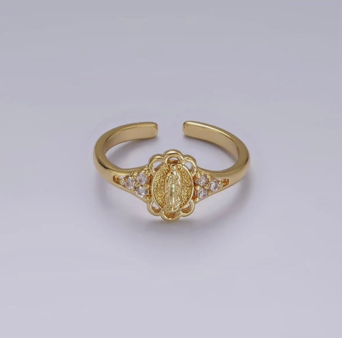 14K Gold Filled Mother Mary Ring