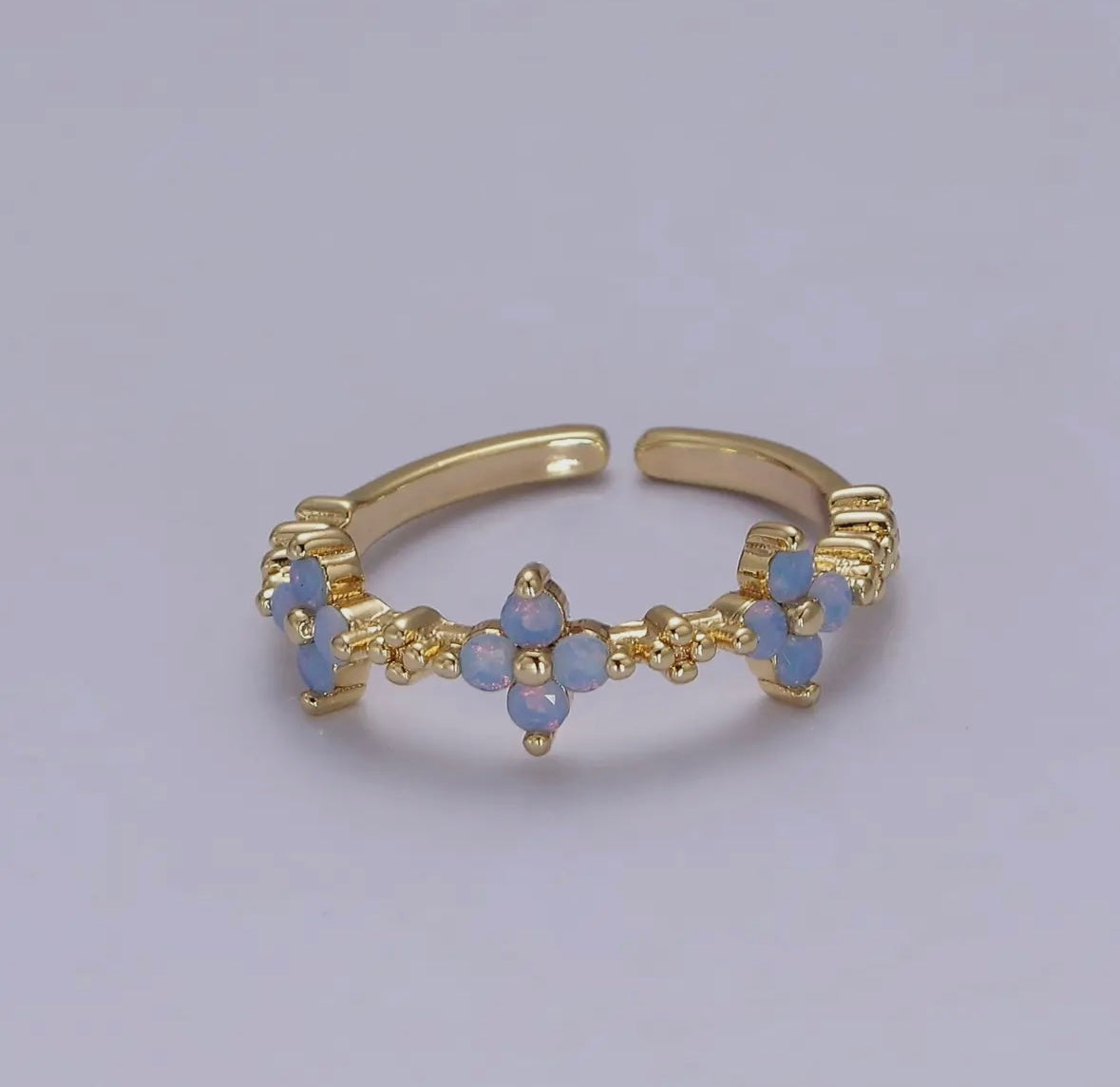 Gold Filled Blue Opal Ring