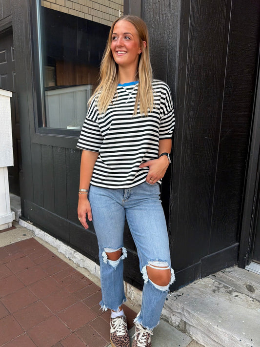Go Blue Striped Top