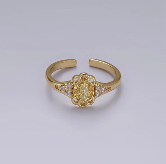 14K Gold Filled Mother Mary Ring