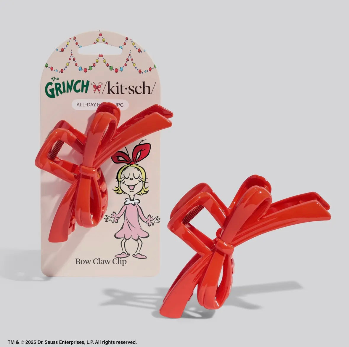 Grinch Red Bow Clip