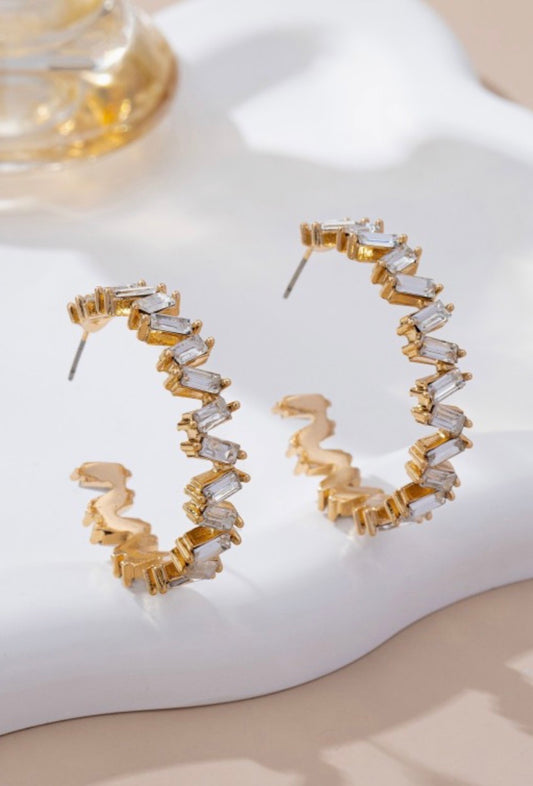 Rhinestone Hoop Earrings