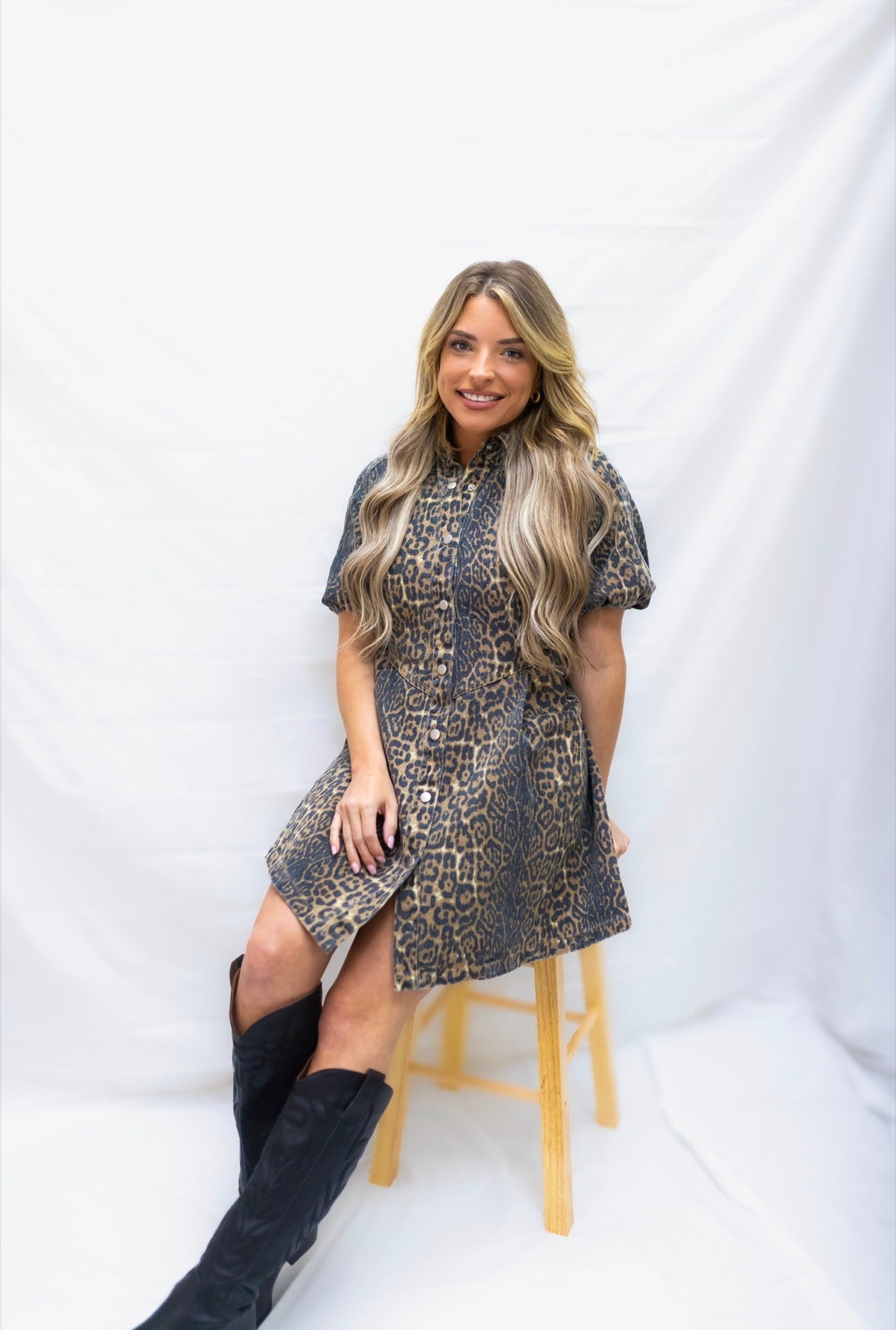 Leopard Button Up Dress